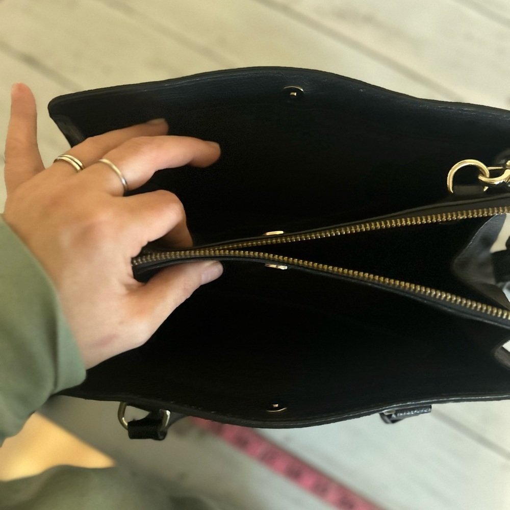 kate spade Black Pebbled Leather Satchel with Crossbody Strap - Picture 11 of 14